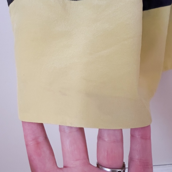 Planet 100% Silk Colour Block Pleated Midi Dress Size 10 - Tie Belt Cap Sleeves - Picture 14 of 14